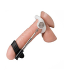 A close-up of a human finger fitted with a Male Edge Jes Penis Extender Light for Beginners - Natural Traction Penis Enlarger, enhancing precision and grip.