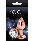 NS Novelties Butt Plug Rear Assets Rose Gold and Clear Gemstone Anal Plug - Small