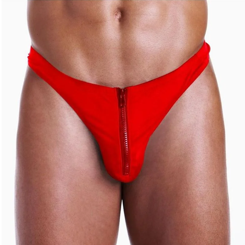 Unzip Me Red Hot Men’s Zipper Thong