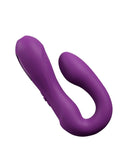 Image of a purple, u-shaped Jimmyjane Reflexx Rabbit 1 G-Spot & Clit Hugging Warming Vibrator by Pipedream Products on a white background.