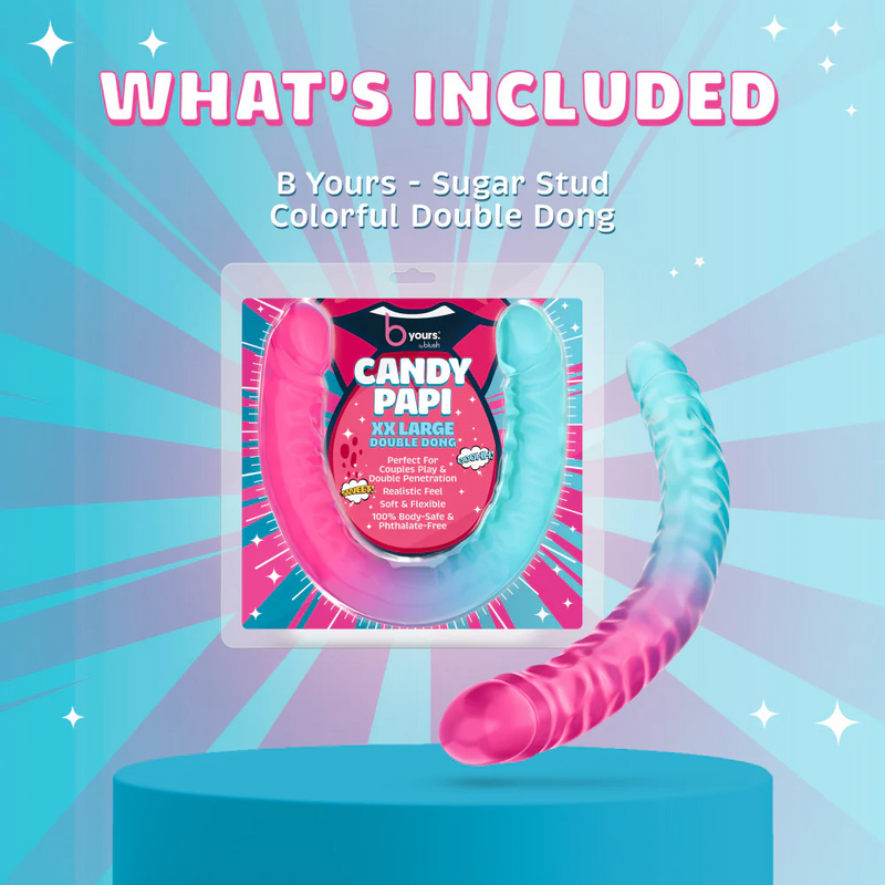 B Yours Candy Papi 17.75-Inch Double-Ended Dildo