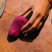 Dame Pom Hand Held Flexible Silicone Vibrator - Plum
