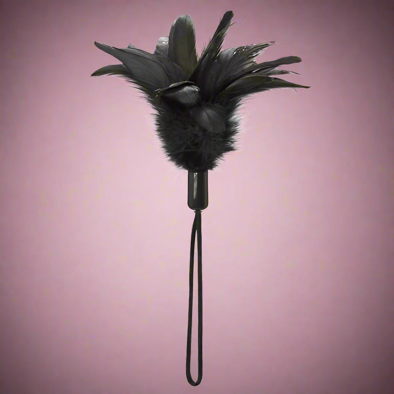 Petite Black Feather Tickler with Loop Handle
