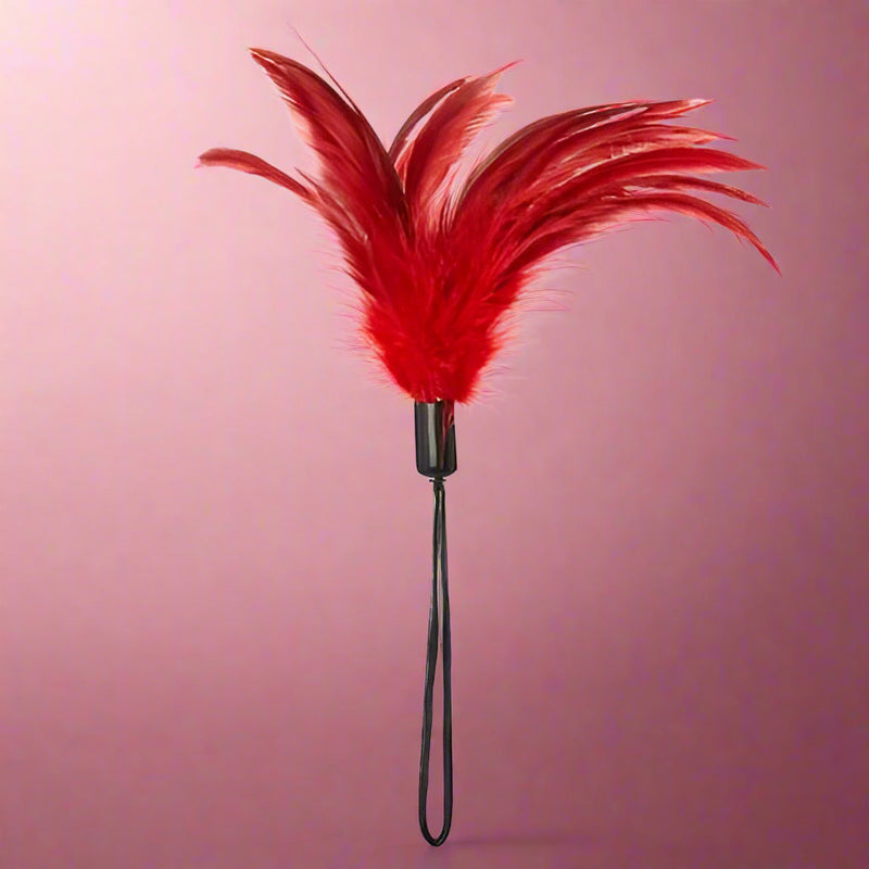 Petite Red Feather Tickler with Loop Handle