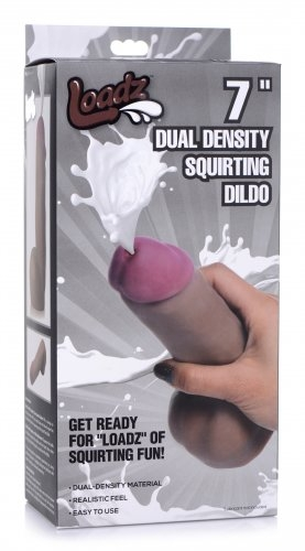 Loadz Squirting 7 Inch Chocolate Tone Dildo - Squeeze and Squirt