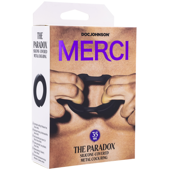 The Paradox Silicone-Covered Metal Cock Ring 35mm Black