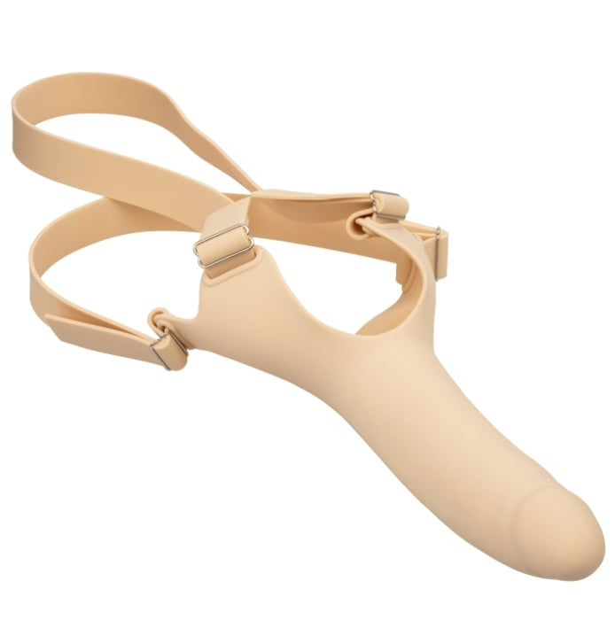 The Accommodator Silicone Chin Strap Dildo - Vanilla