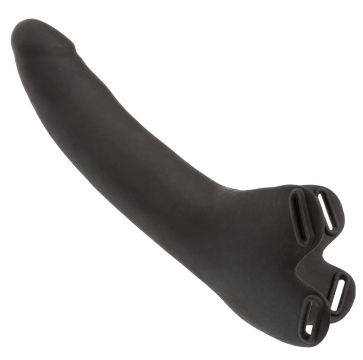 The Accommodator Silicone Chin Strap Dildo - Black