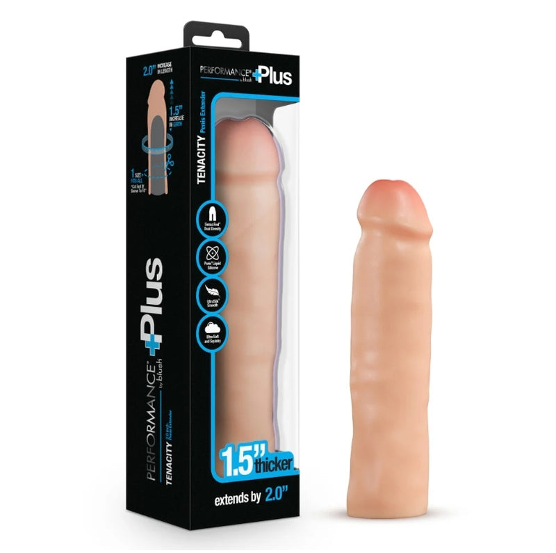 Tenacity 2 inch Silicone Penis Extender - Vanilla (Damaged Box)