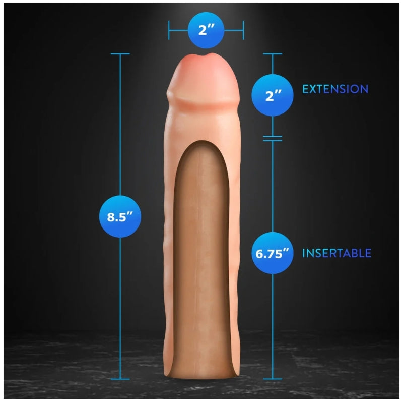 Tenacity 2 inch Silicone Penis Extender - Vanilla (Damaged Box)