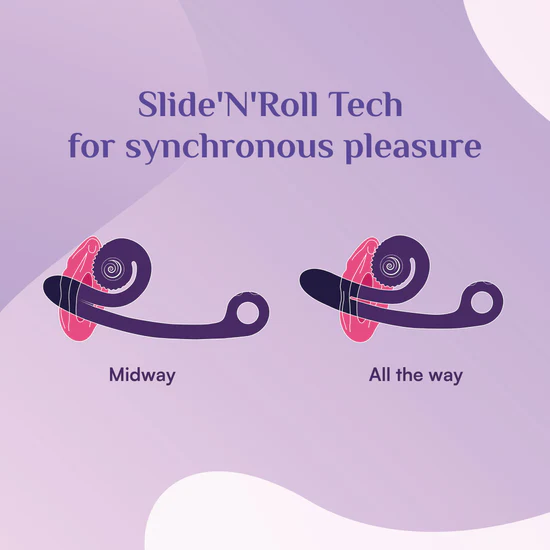 Snail Vibe Curve Ultra Powerful 2 Motor Dual Stimulating Vibrator - Purple