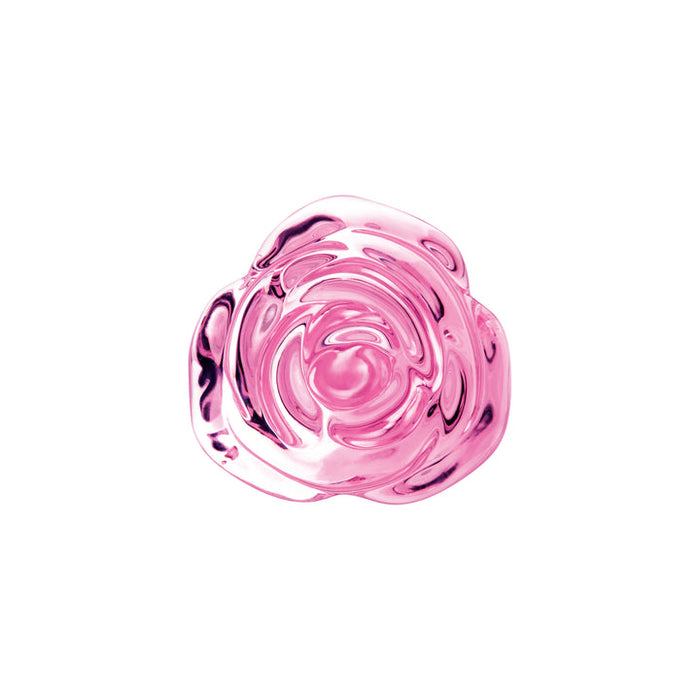 Pink Roses Glass Butt Plugs in 2 Sizes