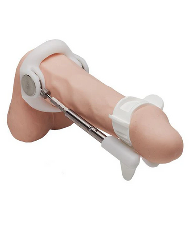 A Male Edge prosthetic leg with a mechanical knee joint and foot attachment, against a plain white background.
