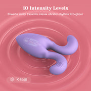 Purple silicone Dorace anal vibrator with remote control, tapered tip, and flared base.