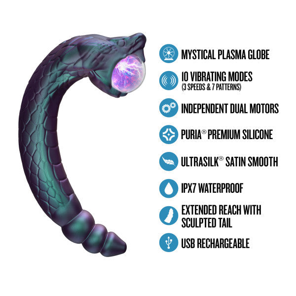 Rattle Snake Double Ended Glowing Plasma Globe Vibrator (Damaged Box)