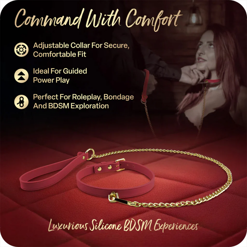 Temptasia Ardor - Silicone Collar & Leash - Red