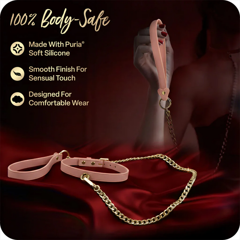 Temptasia Ardor - Silicone Collar & Leash - Pink
