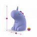 Dreamy Pulse – The Magical Unicorn Pulse Vibrator is a small, purple, body-safe silicone figurine with closed eyes, a pink mane, and a single horn. It measures 3.06" tall, 1.94" wide, weighs 2.57 oz, and is designed for gentle rhythmic stimulation.
