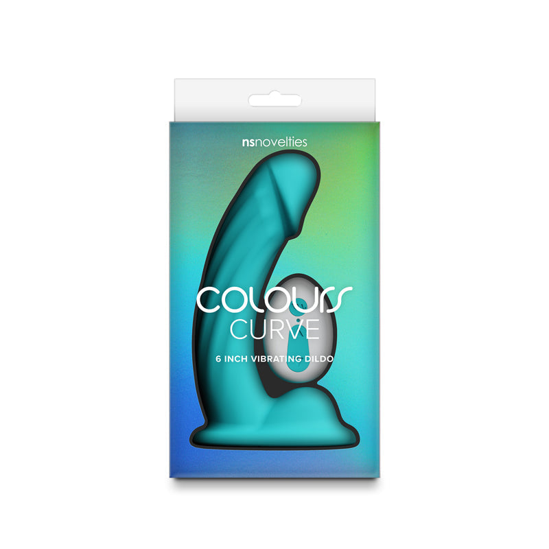 Colours Curve 6 Inch Remote Control Vibrating Dildo - Teal