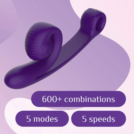 Snail Vibe Curve Ultra Powerful 2 Motor Dual Stimulating Vibrator - Purple