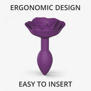 Open Roses Small Silicone Anal Plug - Purple