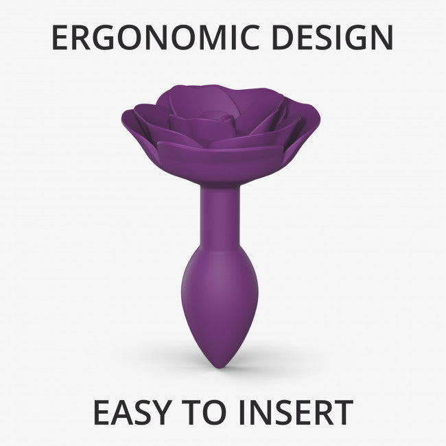 Open Roses Small Silicone Anal Plug - Purple
