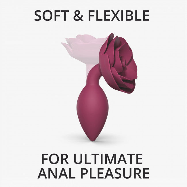 Open Roses Medium Silicone Anal Plug - Plum