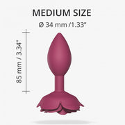 Open Roses Medium Silicone Anal Plug - Plum