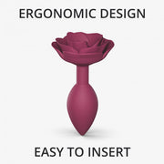 Open Roses Medium Silicone Anal Plug - Plum
