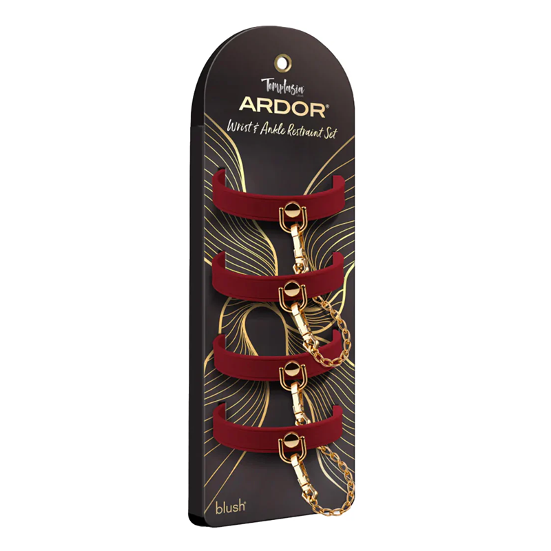 Temptasia Ardor - Silicone Wrist & Ankle Restraints - Red