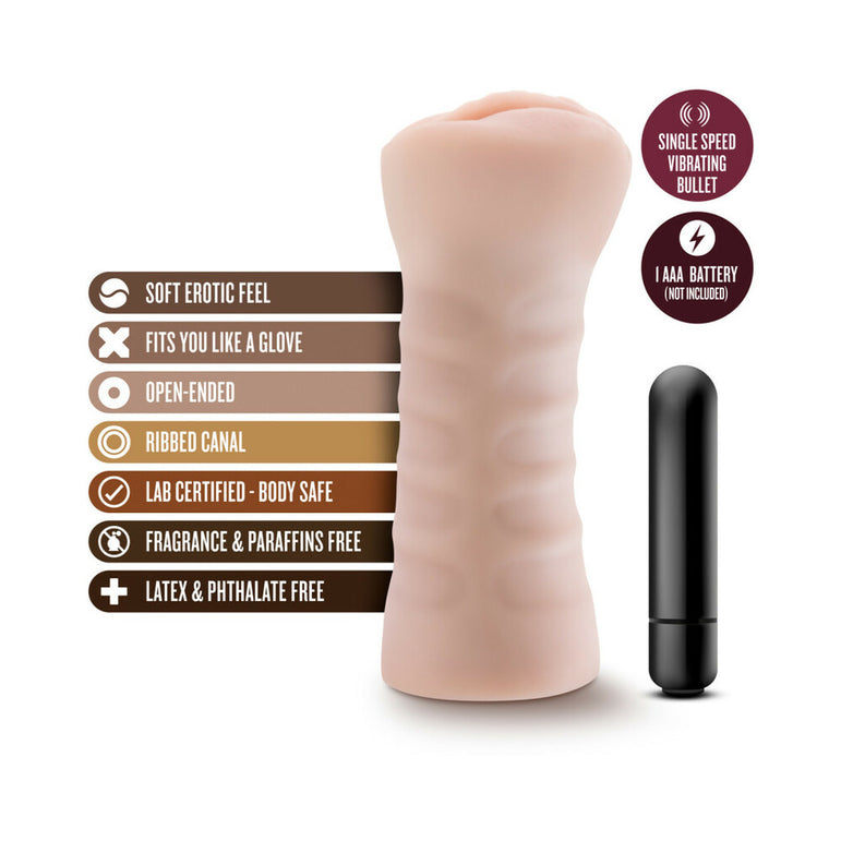 M For Men Ashley Vibrating Pussy Masturbator - Vanilla