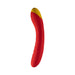 The Romp Hype Rechargeable Silicone G-Spot Vibrator features a red and yellow curved design with a smooth surface, perfect for targeted G-spot exploration. Modern and personal, it's shown isolated on a white background.