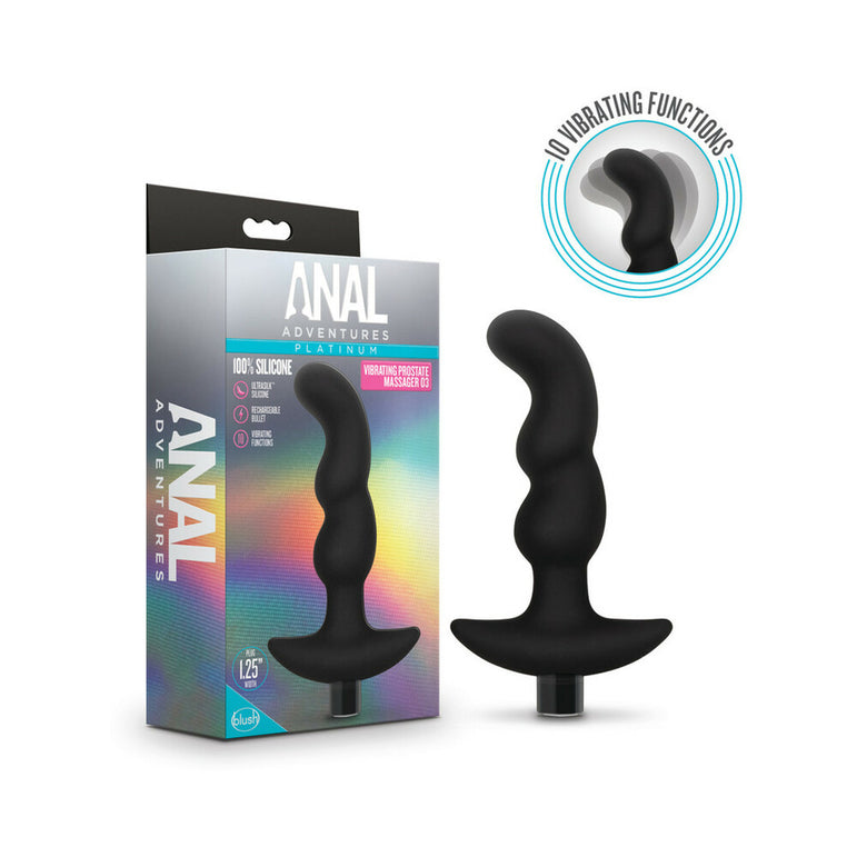 Anal Adventures Tall Silicone Vibrating Prostate Massager