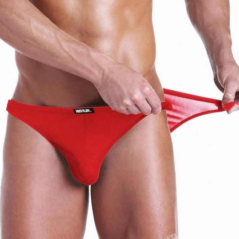 Fundies Rip It Off Men’s Bikini with Satin Tear-Away Ribbons – Red