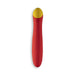 The Romp Hype Rechargeable Silicone G-Spot Vibrator features a red body with a yellow, rounded tip, designed for g-spot exploration and shown against a white background.