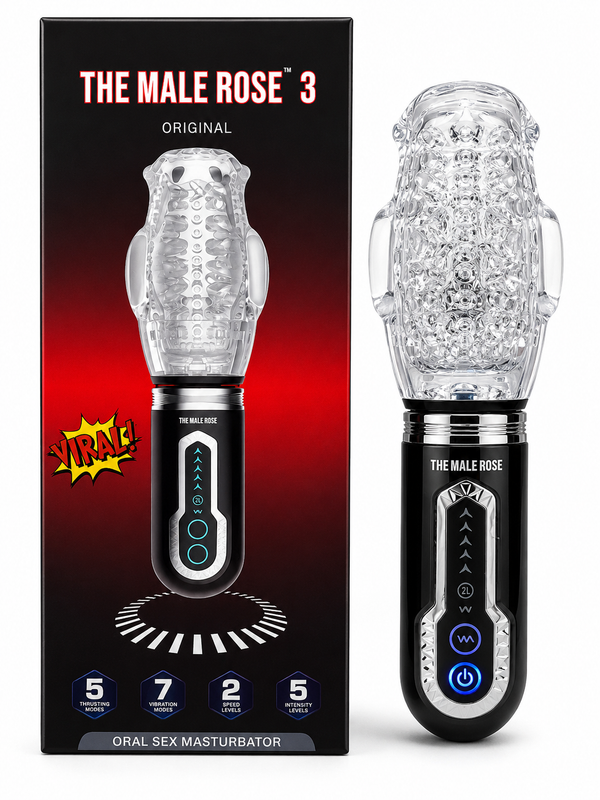 The Male Rose 3 Thrusting Rotating Dual Vibrating Masturbator