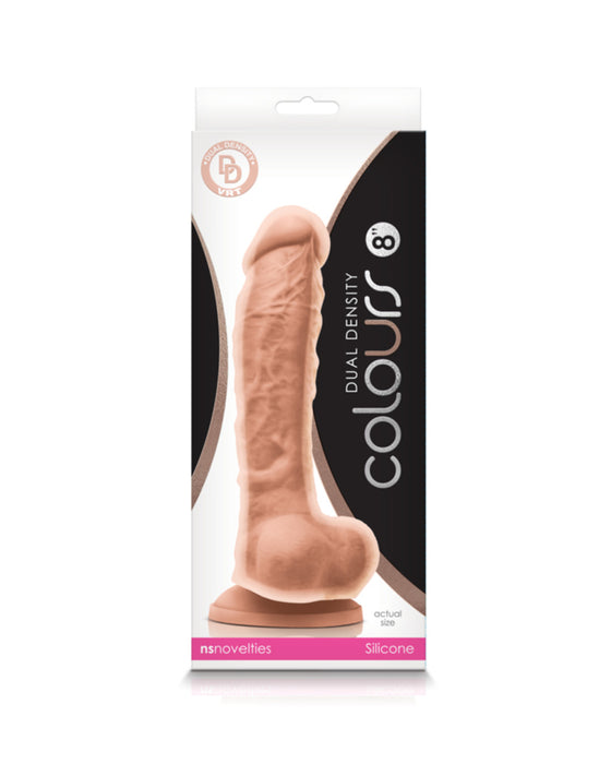 Colours Dual Density 8 Inch Silicone Dildo - Vanilla