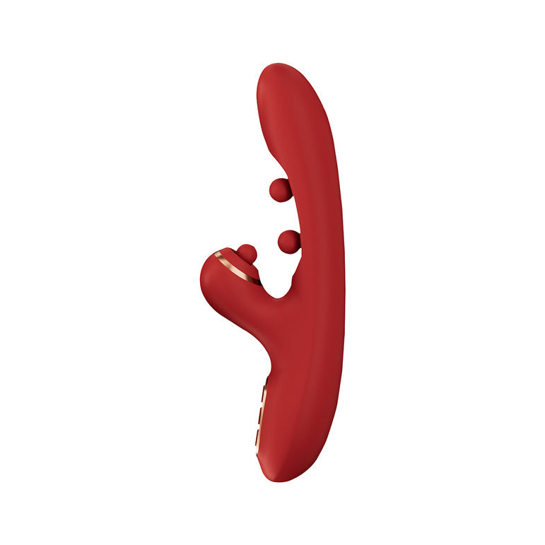 Tickler Wiggling G-Spot Vibrator & Tapping Clitoral Stimulator - Red