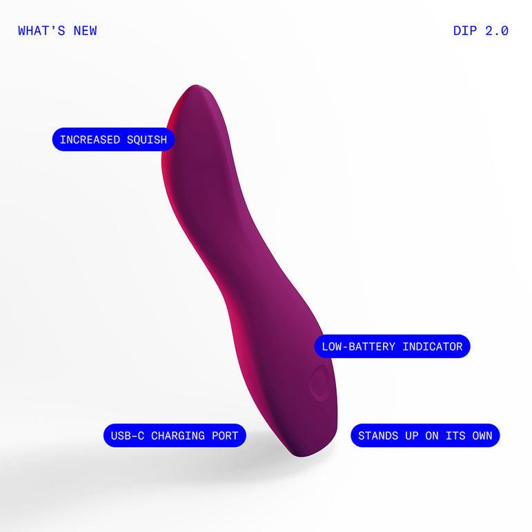 Dame Dip Beginner's Internal & External Plum Silicone Vibrator
