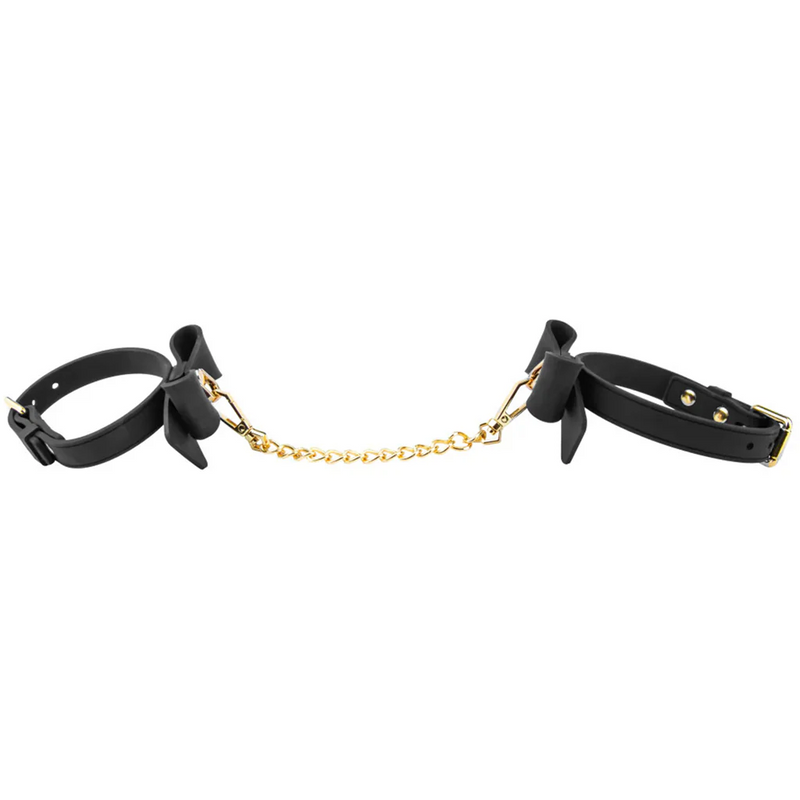 Temptasia Ardor - Silicone Wrist & Ankle Restraints - Black with Bow