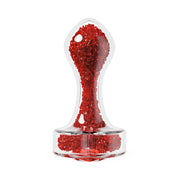 Lustre Glass Butt Plug with Gem Base & Red Crystals