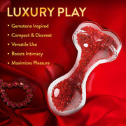 Lustre Glass Butt Plug with Gem Base & Red Crystals