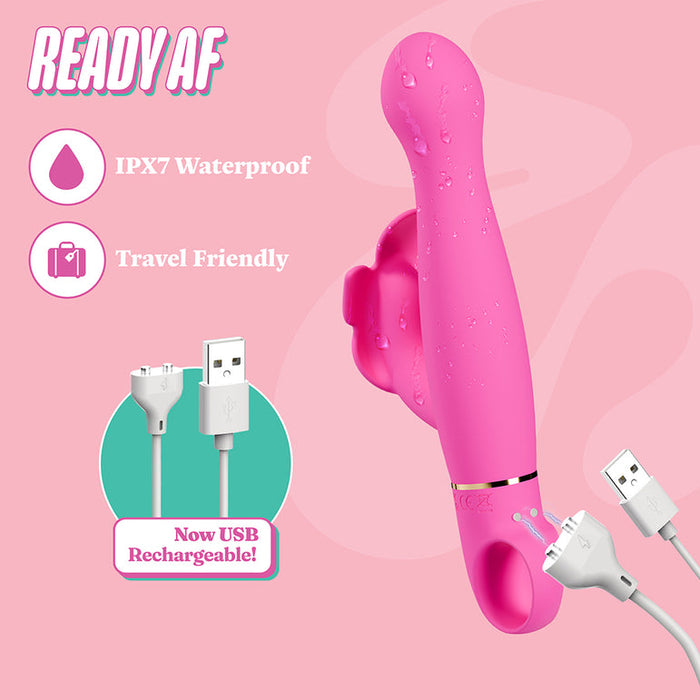 Naughty AF Rechargeable Waterproof Rabbit Vibrator