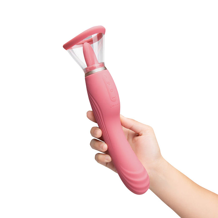 Lick Double Ended Tongue, Suction, and G-Spot Vibrator