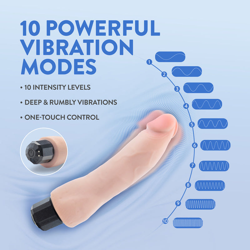 Vanilla Ice Thick Veiny Realistic 8.75 Inch Vibrating Dildo