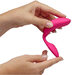 Two hands hold and gently bend the We-Vibe Chorus Pro Wearable Couples' Vibrator with triple motors and remote, featuring bright pink, flexible silicone design for enhanced G-spot stimulation against a white background.