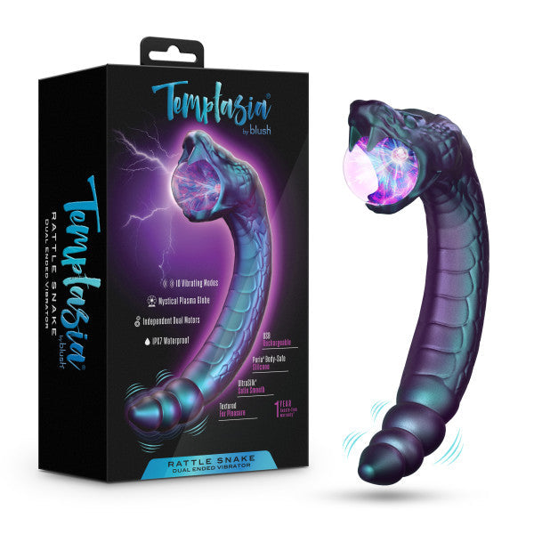 Rattle Snake Double Ended Glowing Plasma Globe Vibrator (Damaged Box)