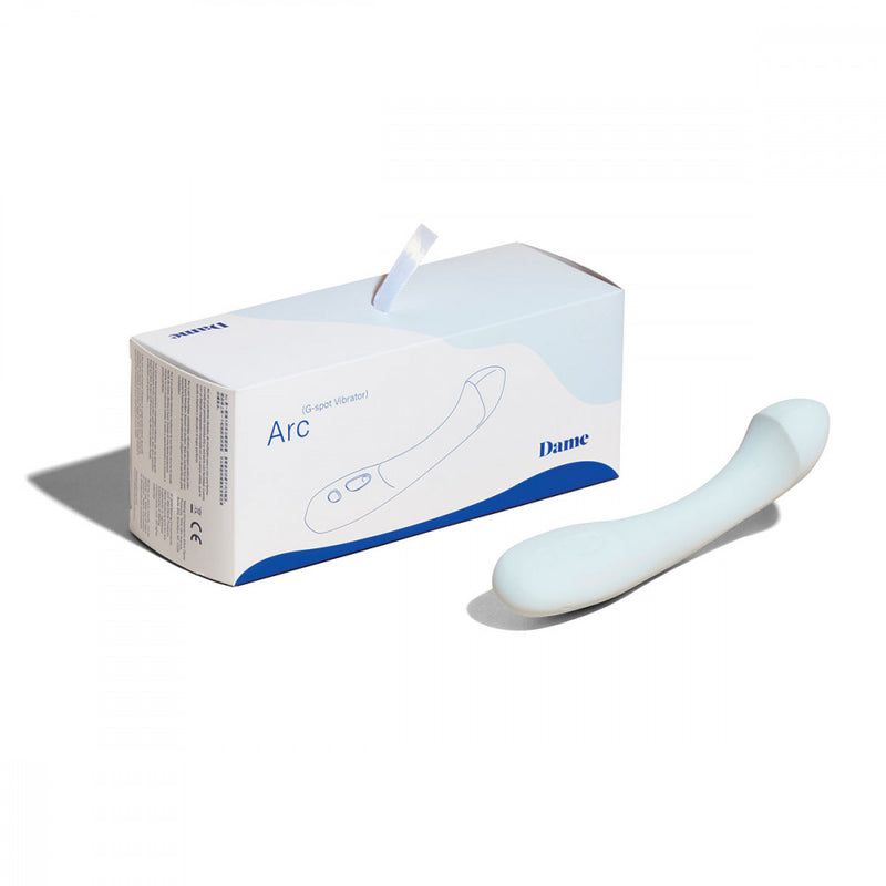 Dame Arc Silicone Waterproof G-Spot Vibrator- Ice Blue