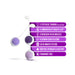 The Wellness Kegel Ball Training Kit for Pelvic Floor Health includes two purple and white balls. Features: 3-step training, 9 weight combos, pelvic floor strengthening, platinum silicone, smooth texture, body safe, fragrance free.