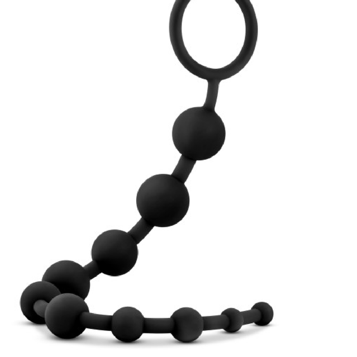 Blush Novelties Butt Plug Anal Adventures 10 Silicone Anal Beads - Black